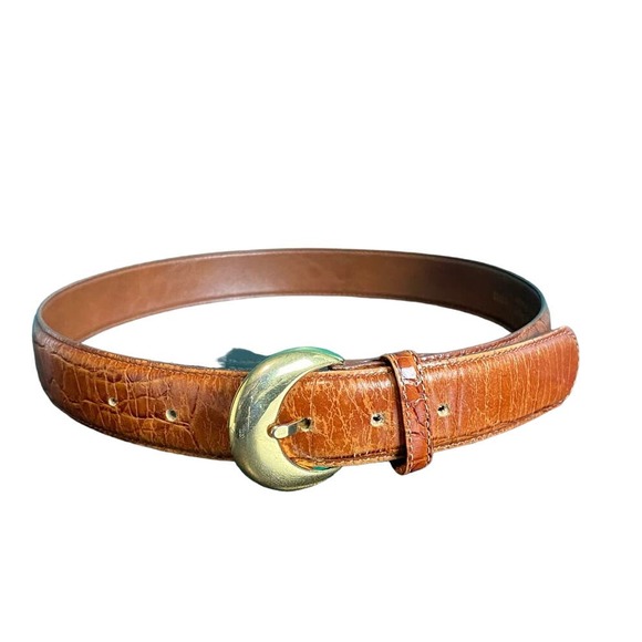 Genuine Imported Alligator Grain Steerhide Brown Belt Medium USA - Picture 1 of 8